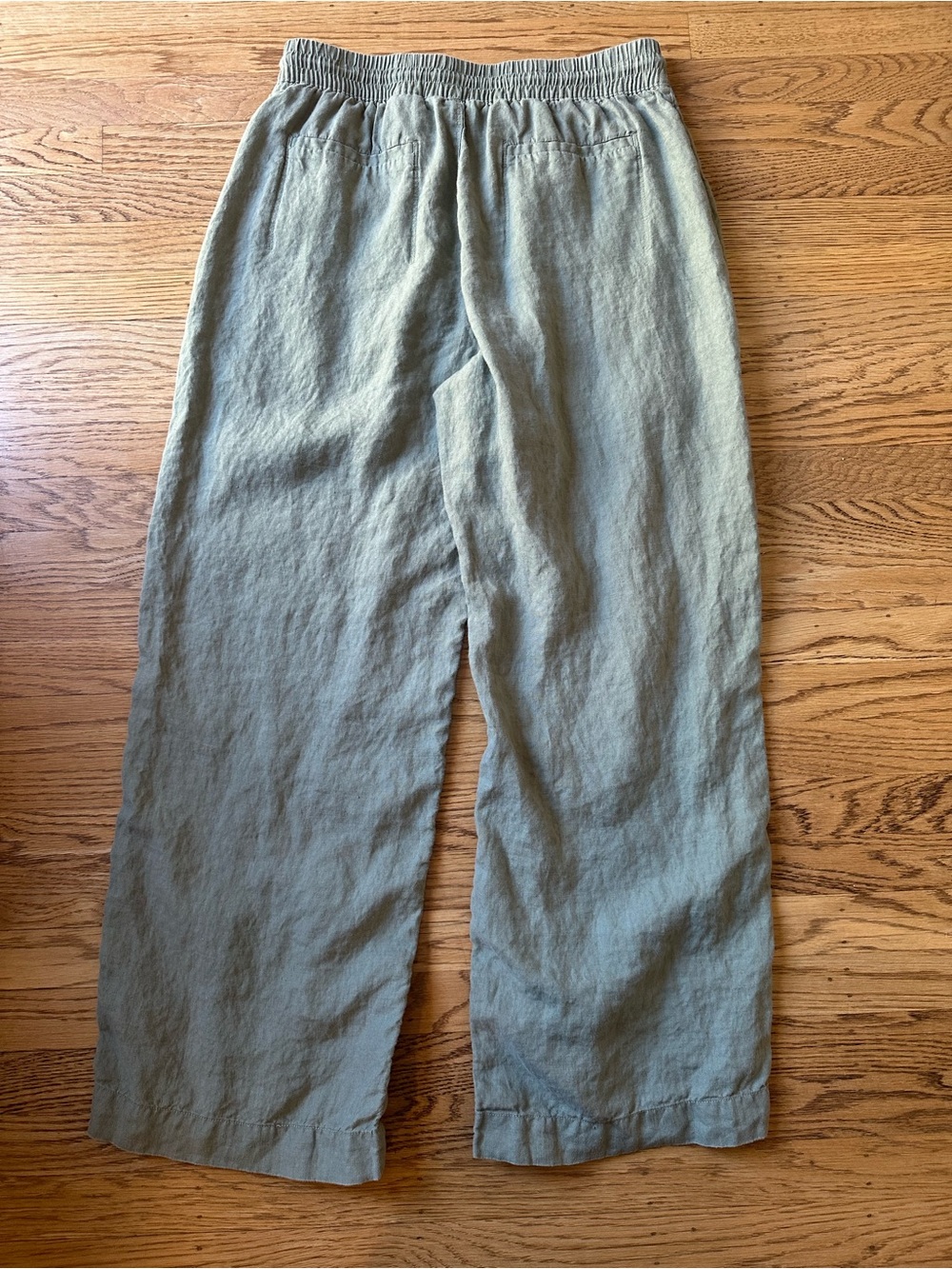 Athleta Retreat Linen High Rise Wide Leg Pant in Cacti, size Medium - Picture 3 of 4